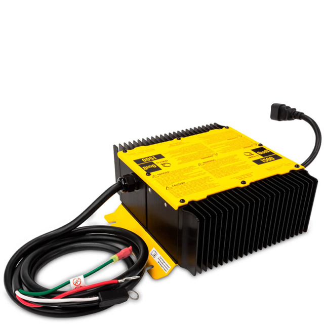 A yellow power supply with a wire connected to it.