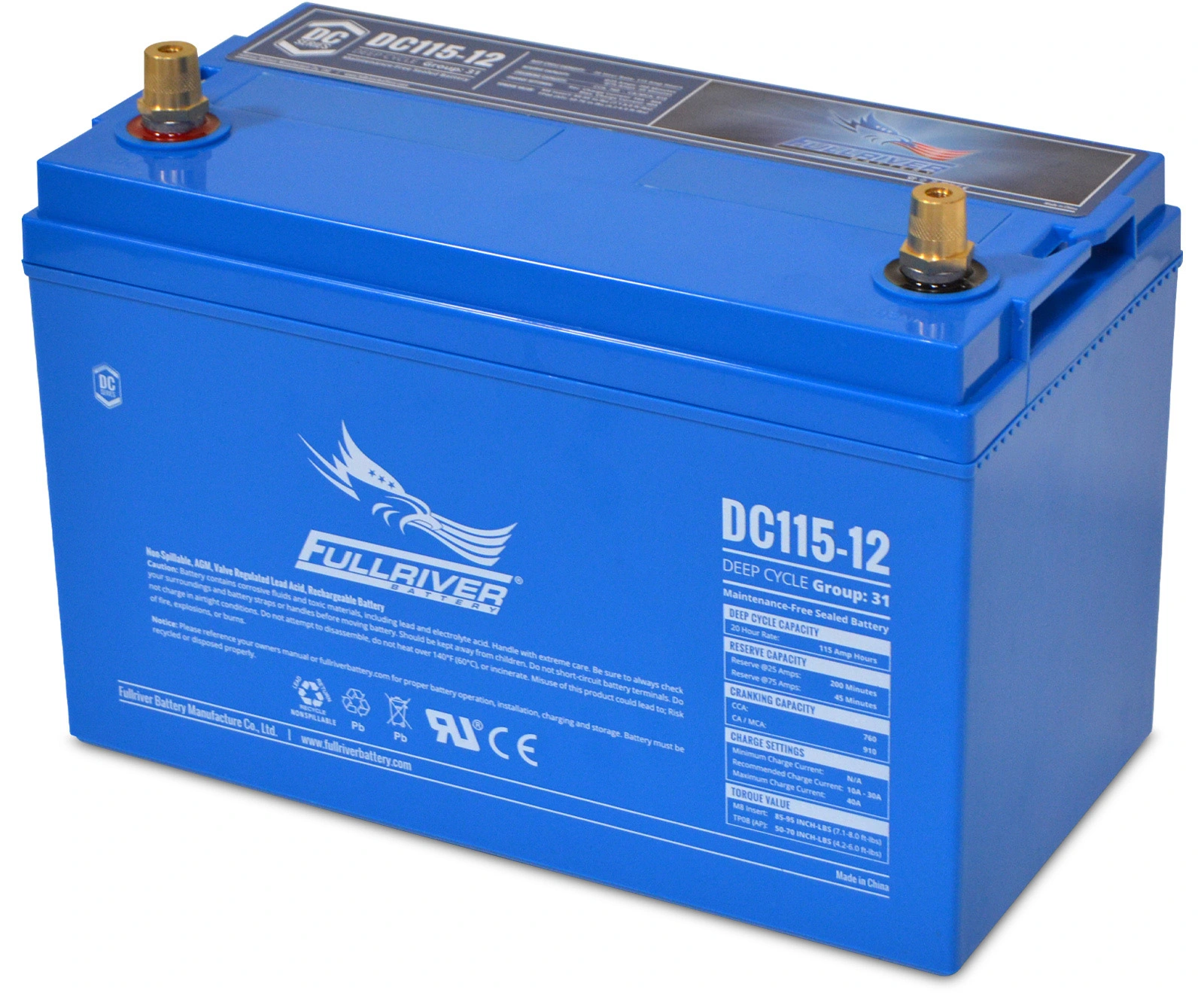 TYPE DC40-12 40Ah (198x174x166) FULLRIVER DC SERIES AGM Technology VRLA Battery  12V 40Ah