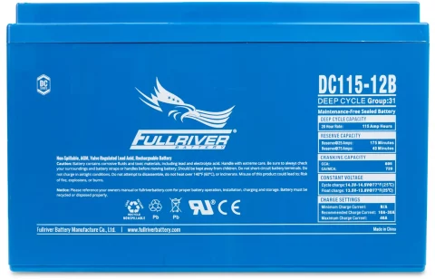 DC Series DC115-12B AGM battery from Fullriver Battery