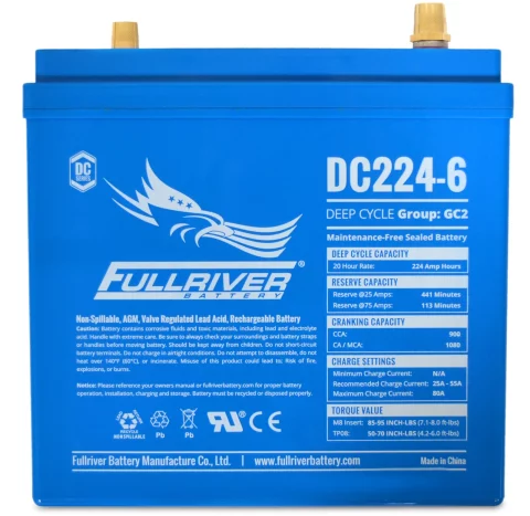 DC Series DC224-6 AGM battery from Fullriver Battery