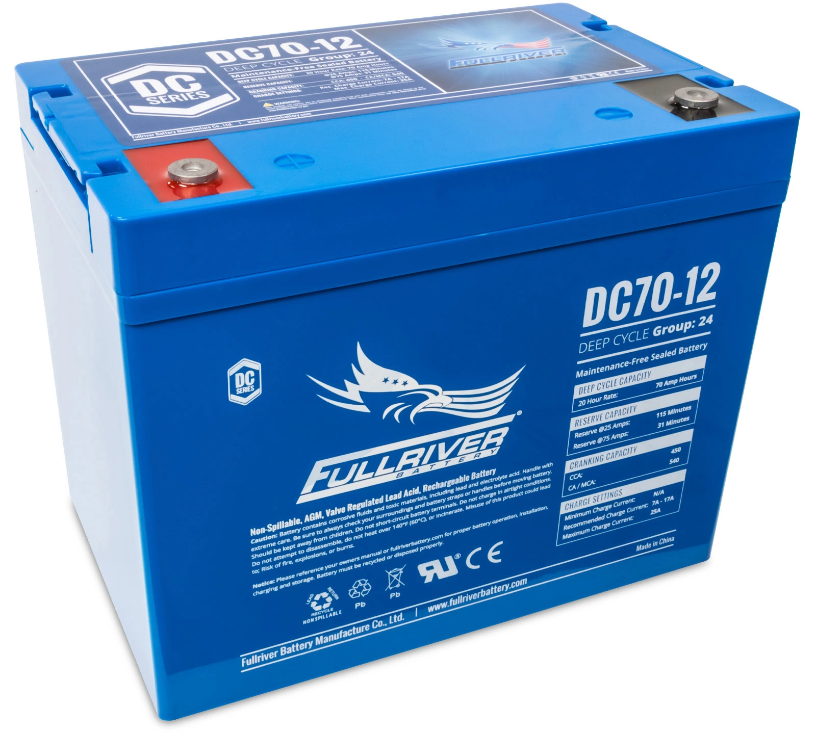DC Series DC70-12 AGM battery from Fullriver Battery