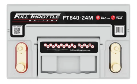 A Full Throttle FT840-24M car battery with 840 amps and group size 24M.