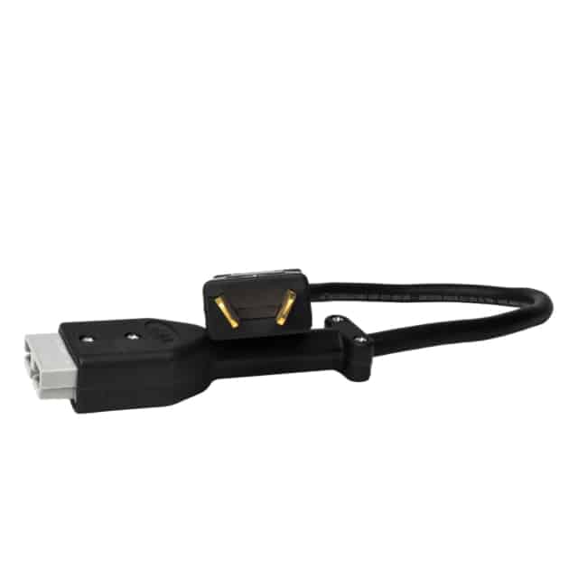 A black and gold usb cable with a gold connector.