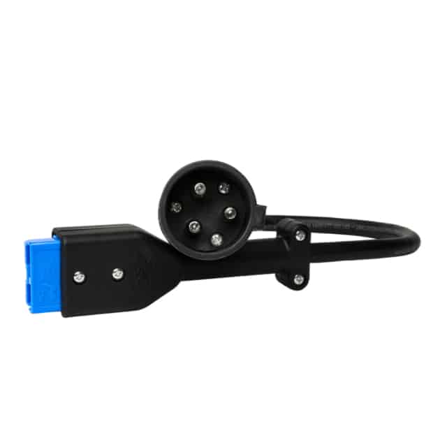 A black and blue plug with a blue plug.