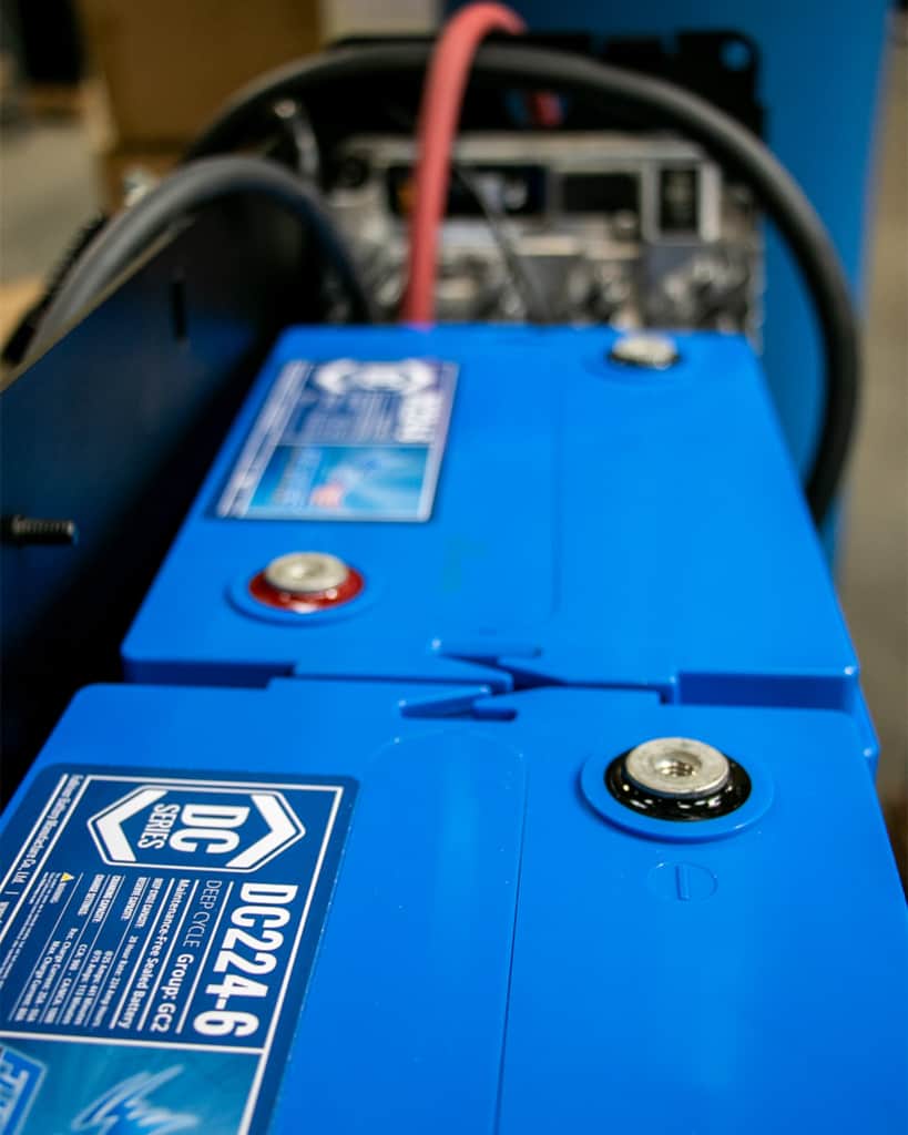 A close up of a Fullriver Battery in a PowerVault.