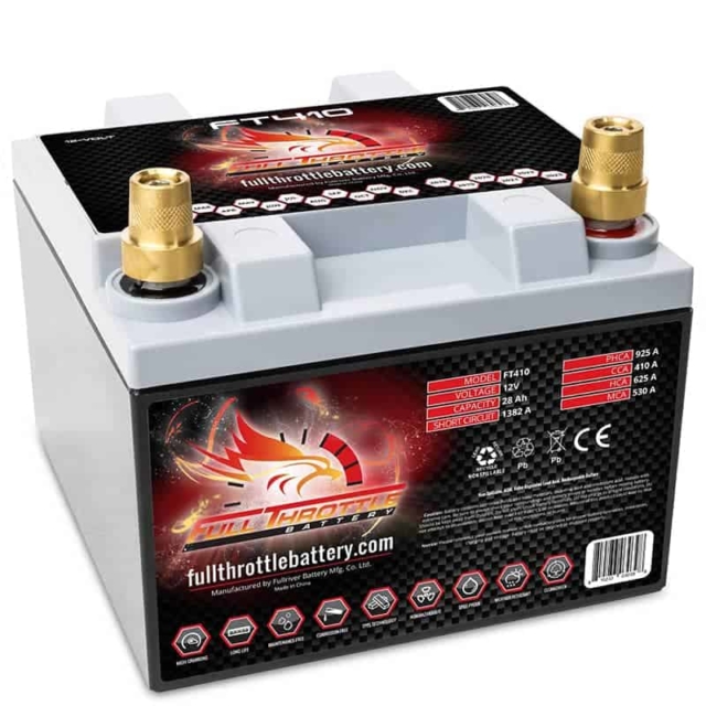 An image of a battery with a red flame on it.