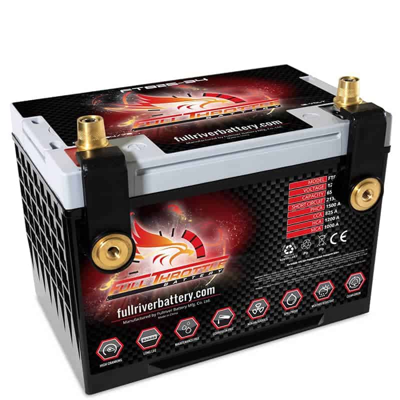 A battery with a red flame on it.