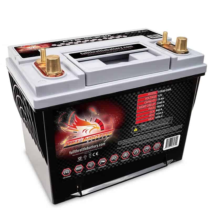 A car battery on a white background.
