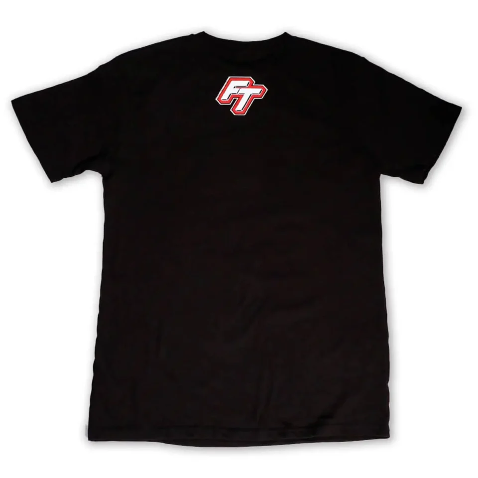 Nissan Shirt in black featuring a small "FT" logo in red and white on the back near the neckline.